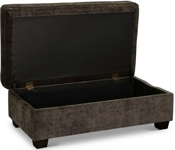 Marinette Dark Brown Storage Ottoman