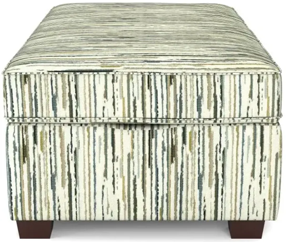 Marinette Cream and Multi Color Storage Ottoman