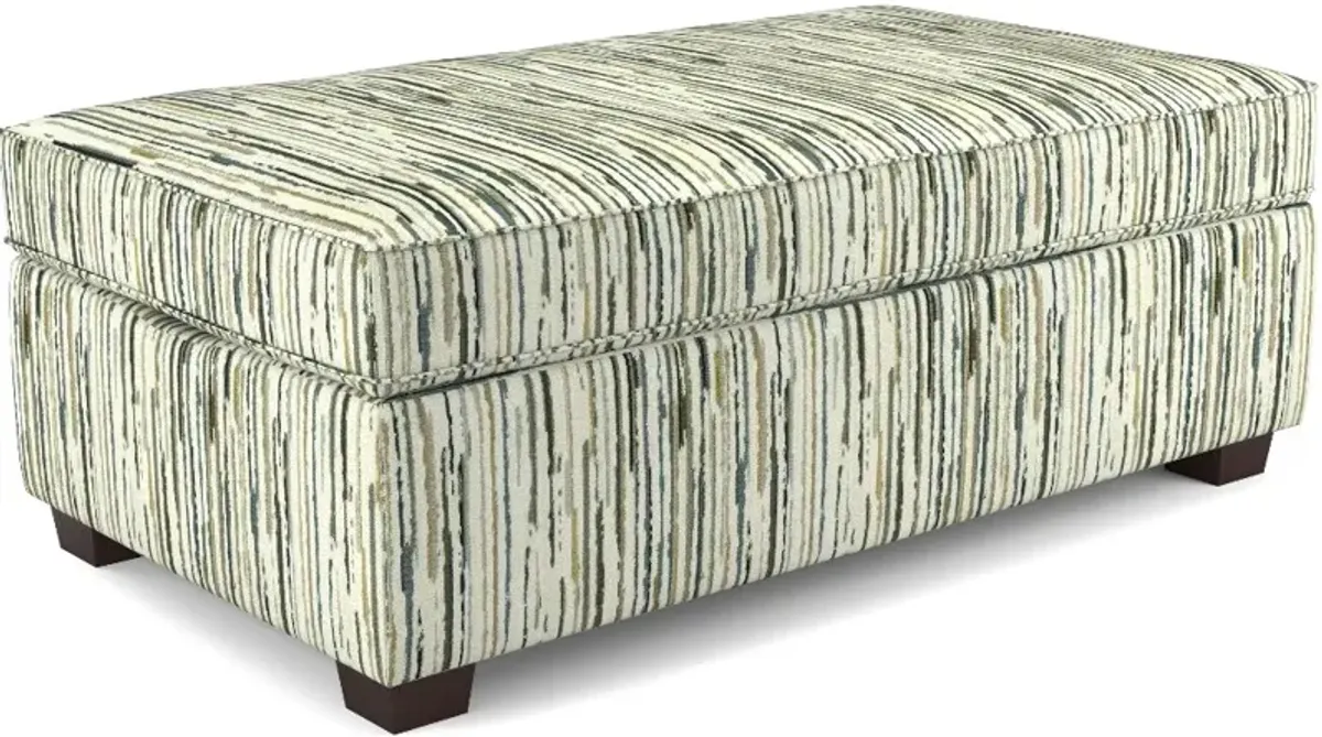 Marinette Cream and Multi Color Storage Ottoman