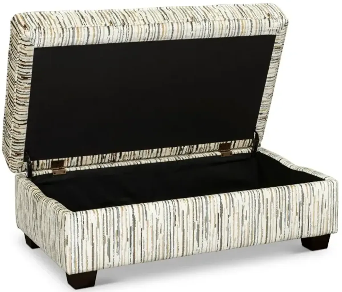 Marinette Cream and Multi Color Storage Ottoman