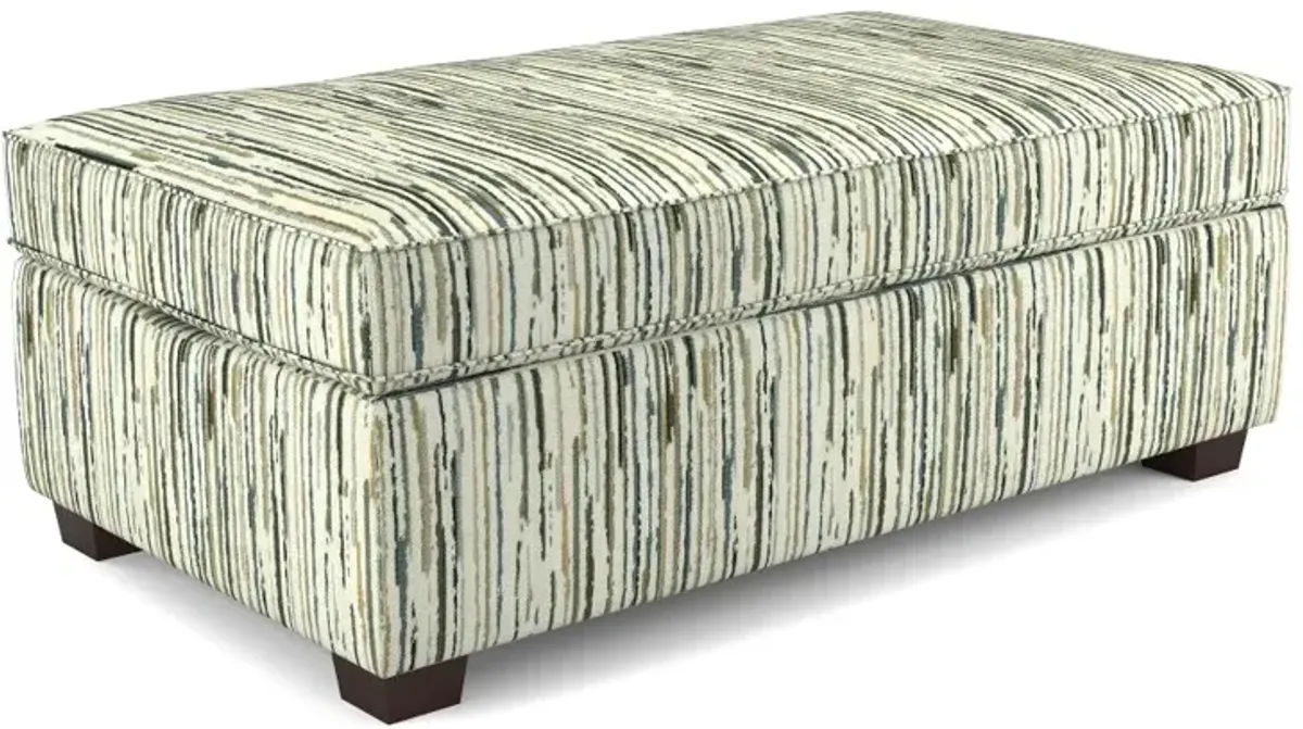 Marinette Cream and Multi Color Storage Ottoman