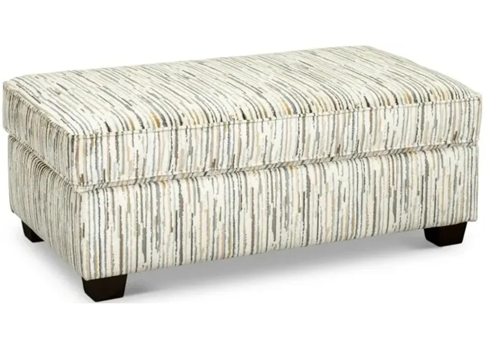 Marinette Cream and Multi Color Storage Ottoman