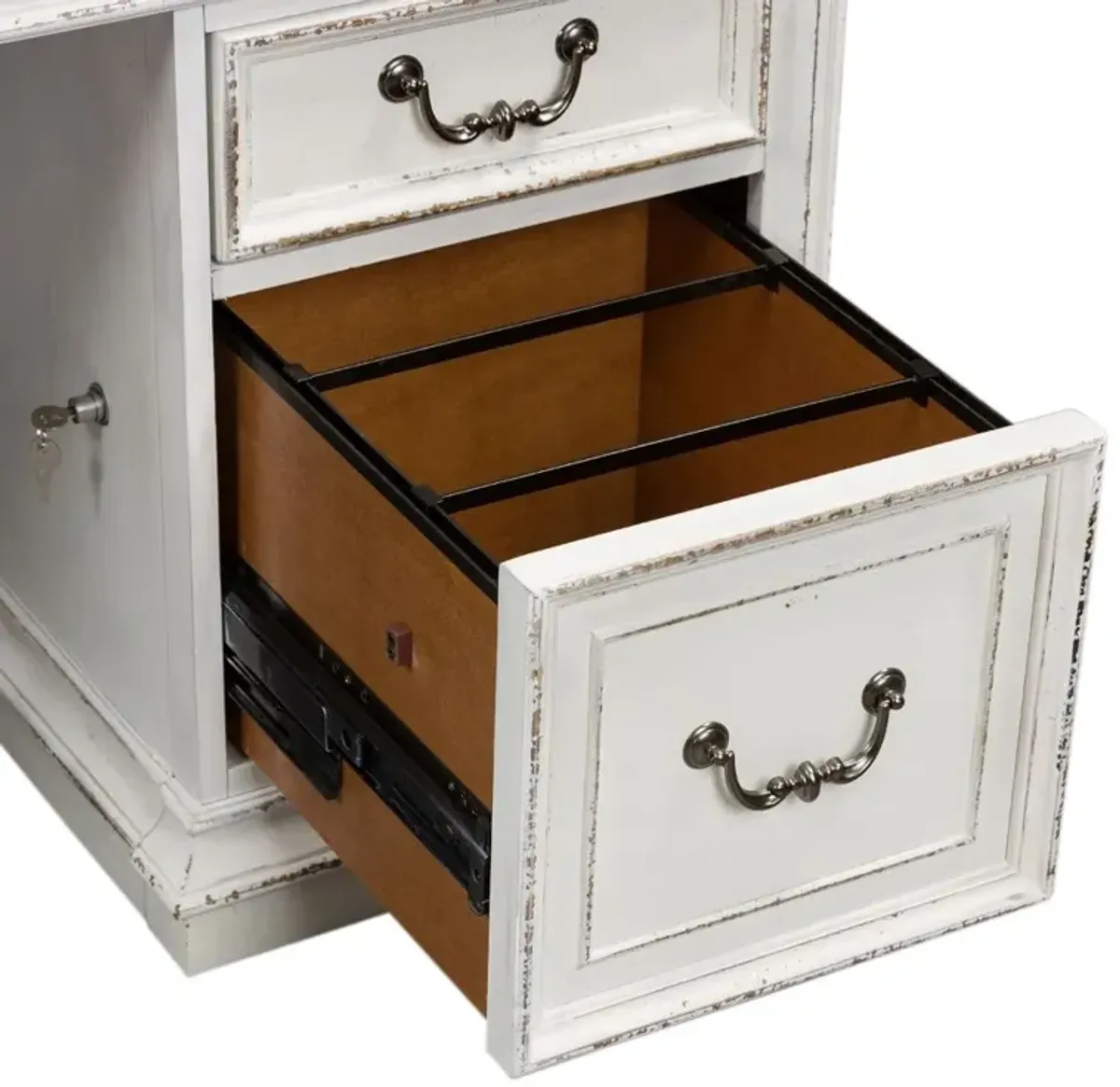 Magnolia Manor Antique White Jr. Executive Desk