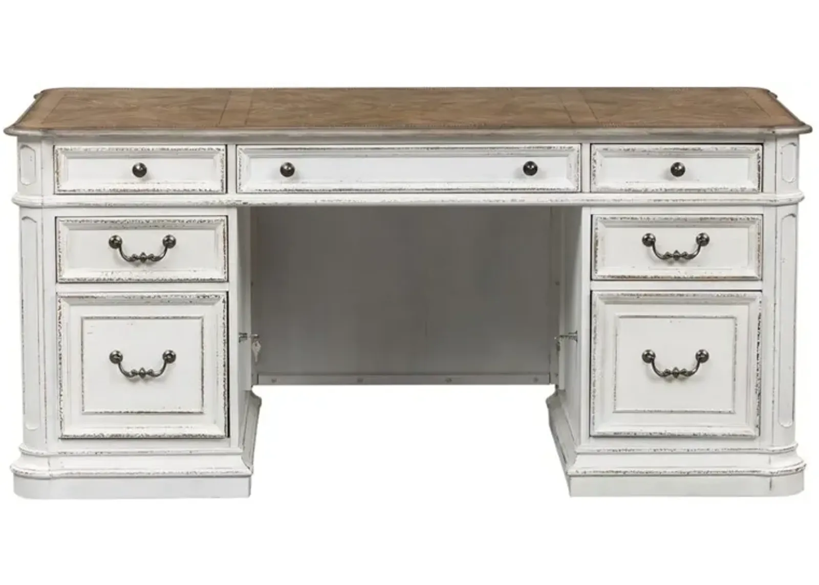 Magnolia Manor Antique White Jr. Executive Desk