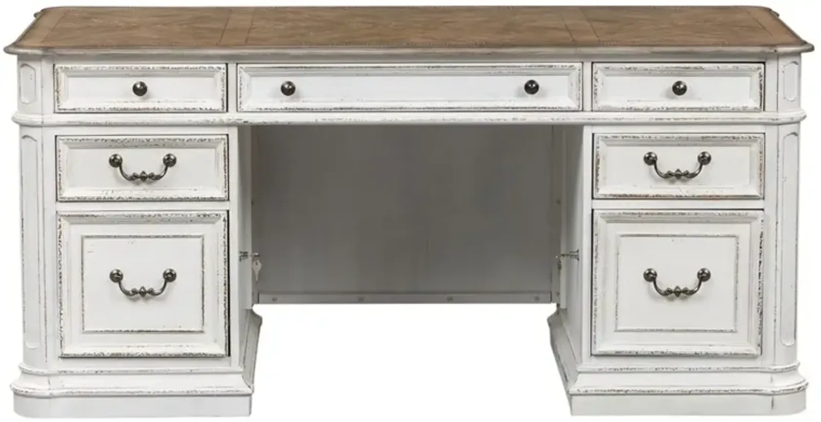 Magnolia Manor Antique White Jr. Executive Desk