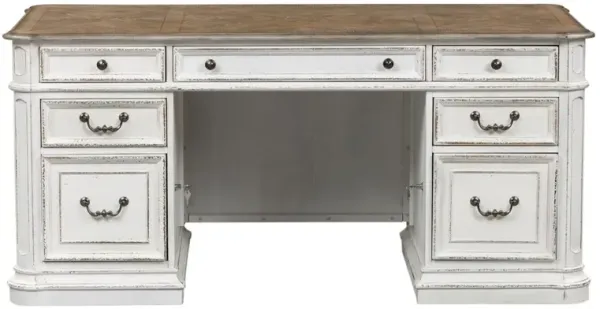 Magnolia Manor Antique White Jr. Executive Desk