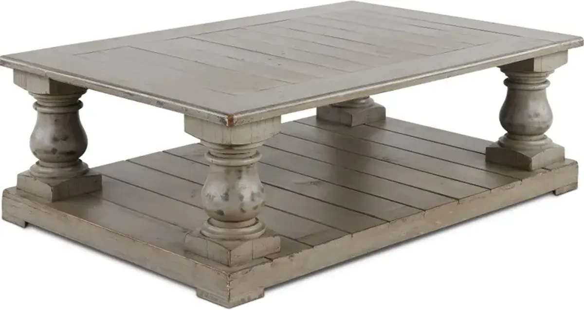 Ivan Weathered Gray Traditional Coffee Table