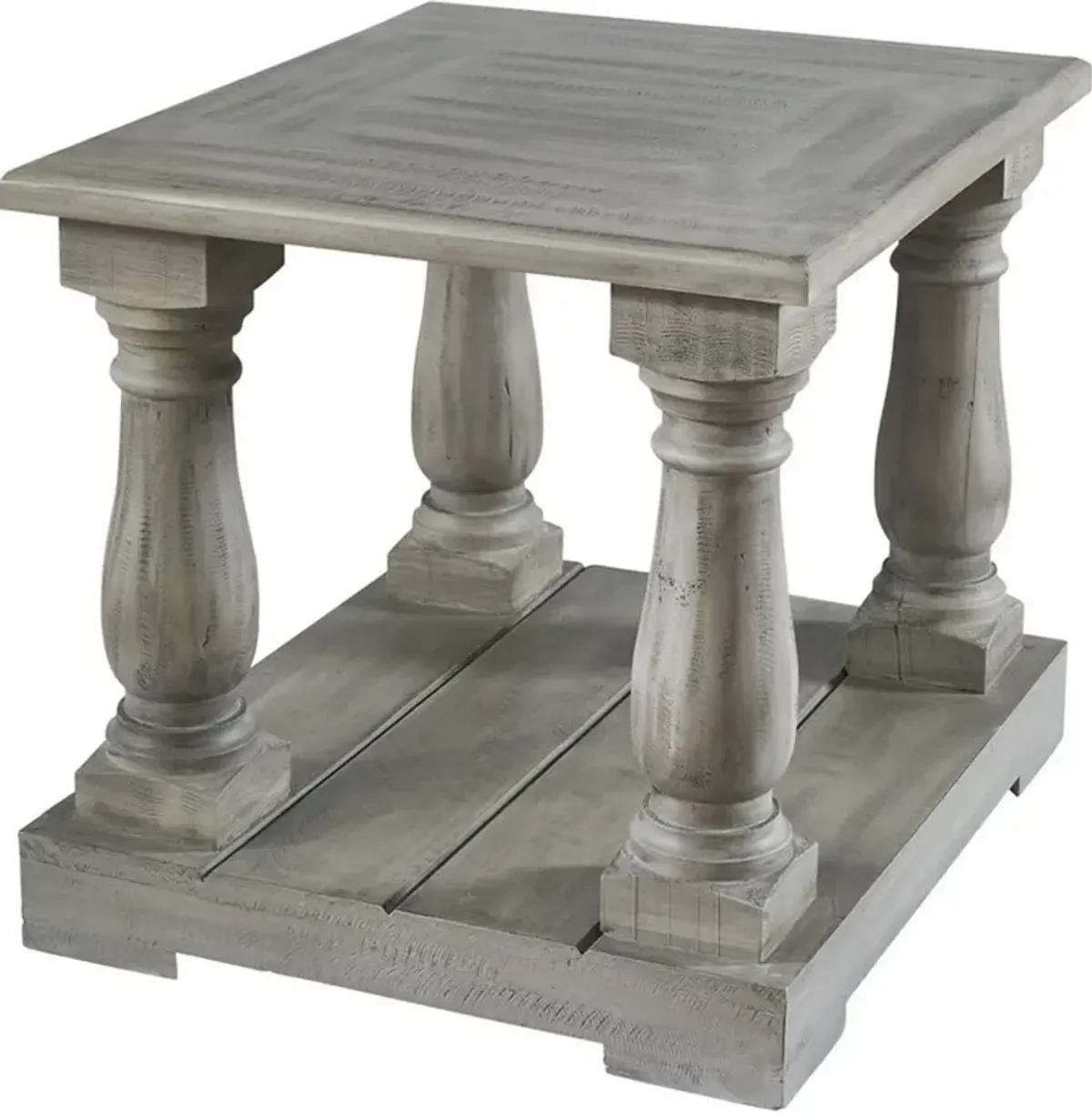 Ivan Weathered Gray Traditional End Table