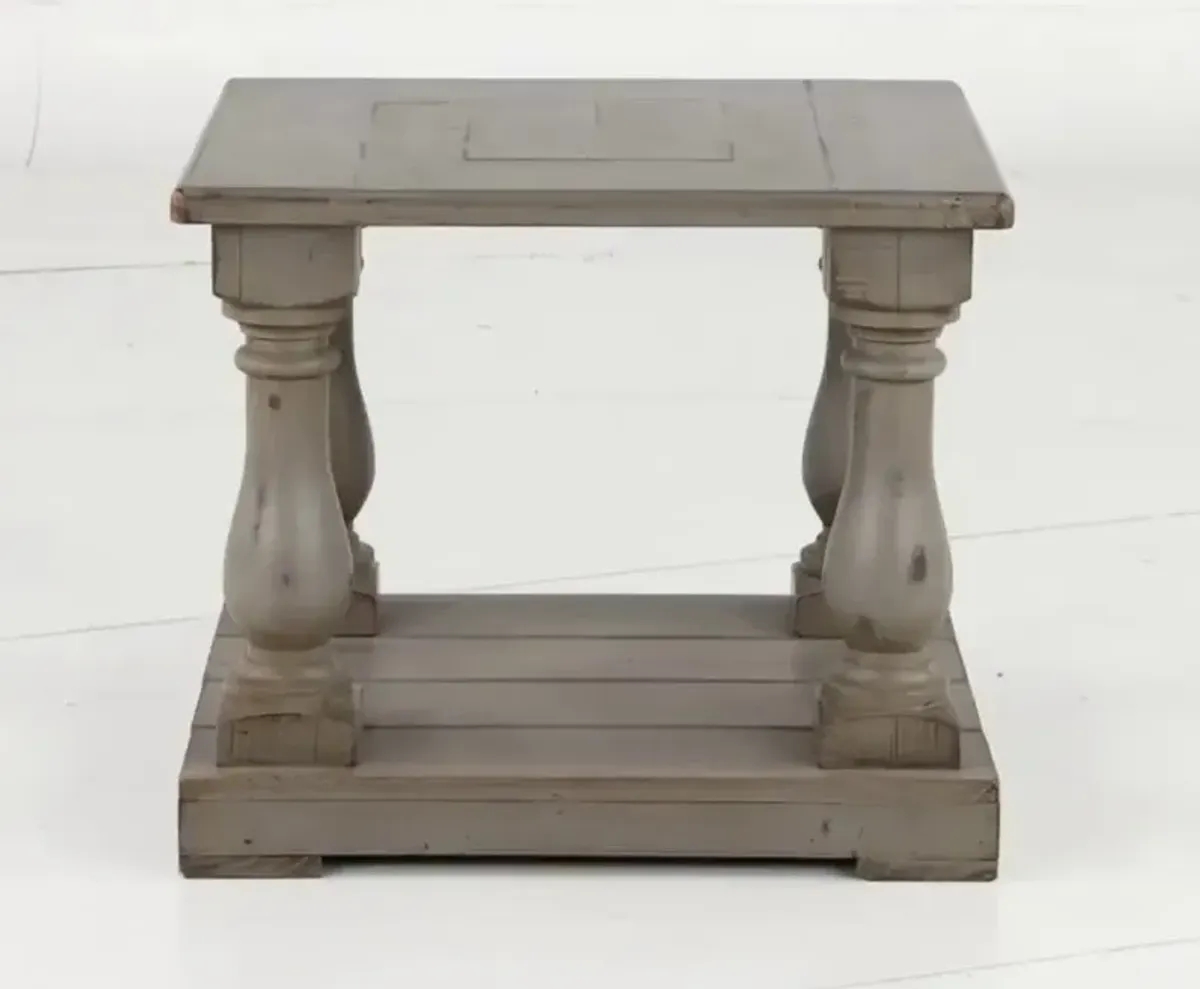 Ivan Weathered Gray Traditional End Table