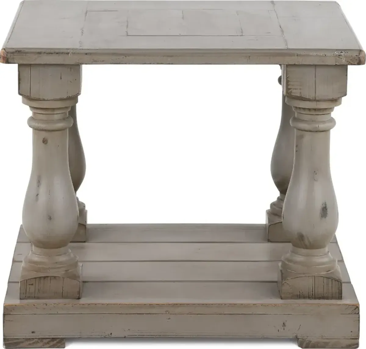 Ivan Weathered Gray Traditional End Table