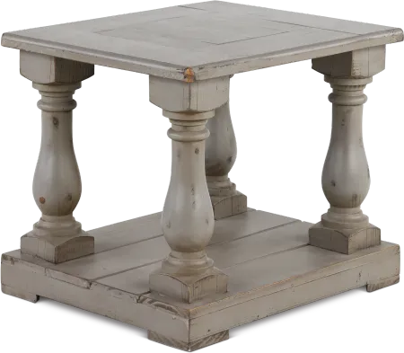 Ivan Weathered Gray Traditional End Table