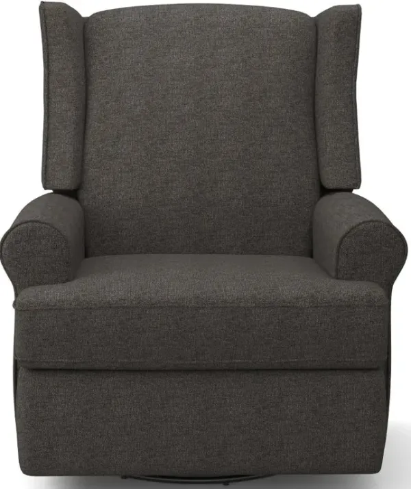 Logan Charcoal Gray Power Swivel Glider Recliner