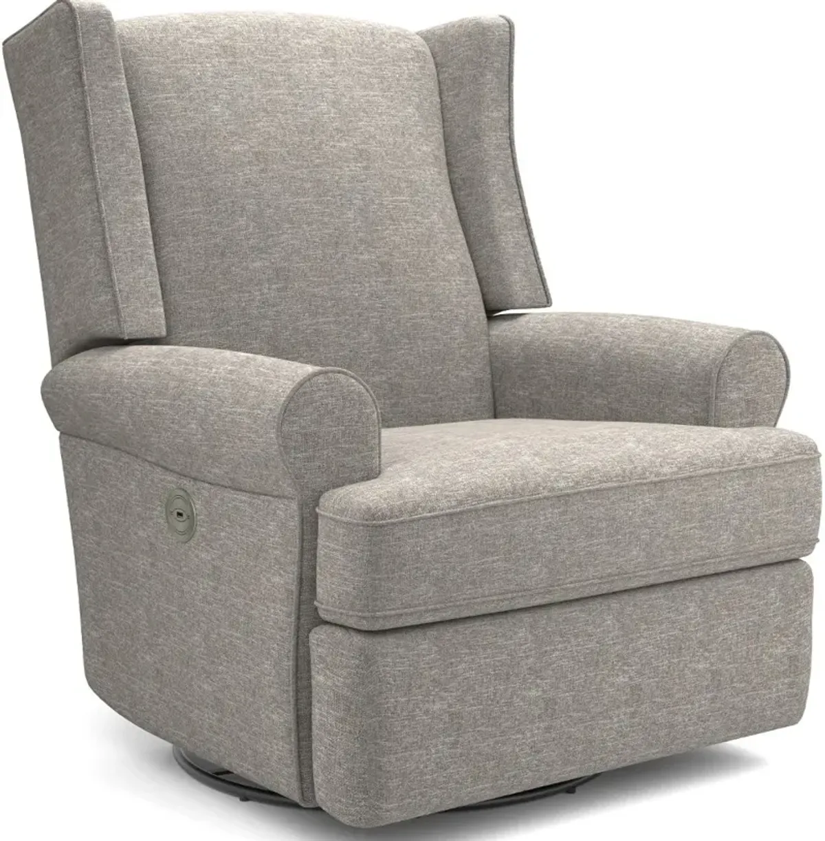 Logan Stone Gray Power Swivel Glider Recliner