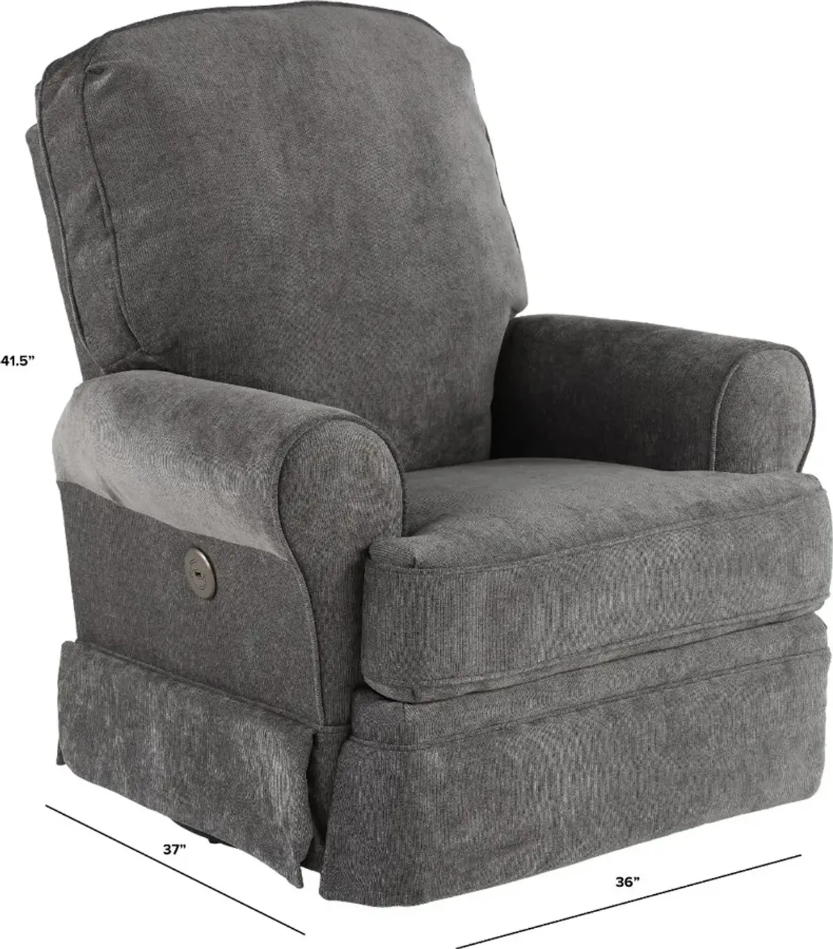 Juliana Gray Power Glider Recliner with Swivel