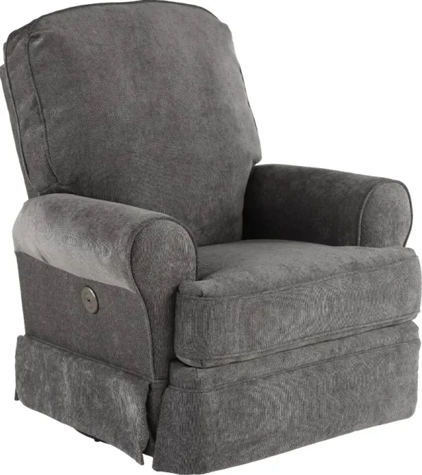 Juliana Charcoal Gray Power Glider Recliner with Swivel