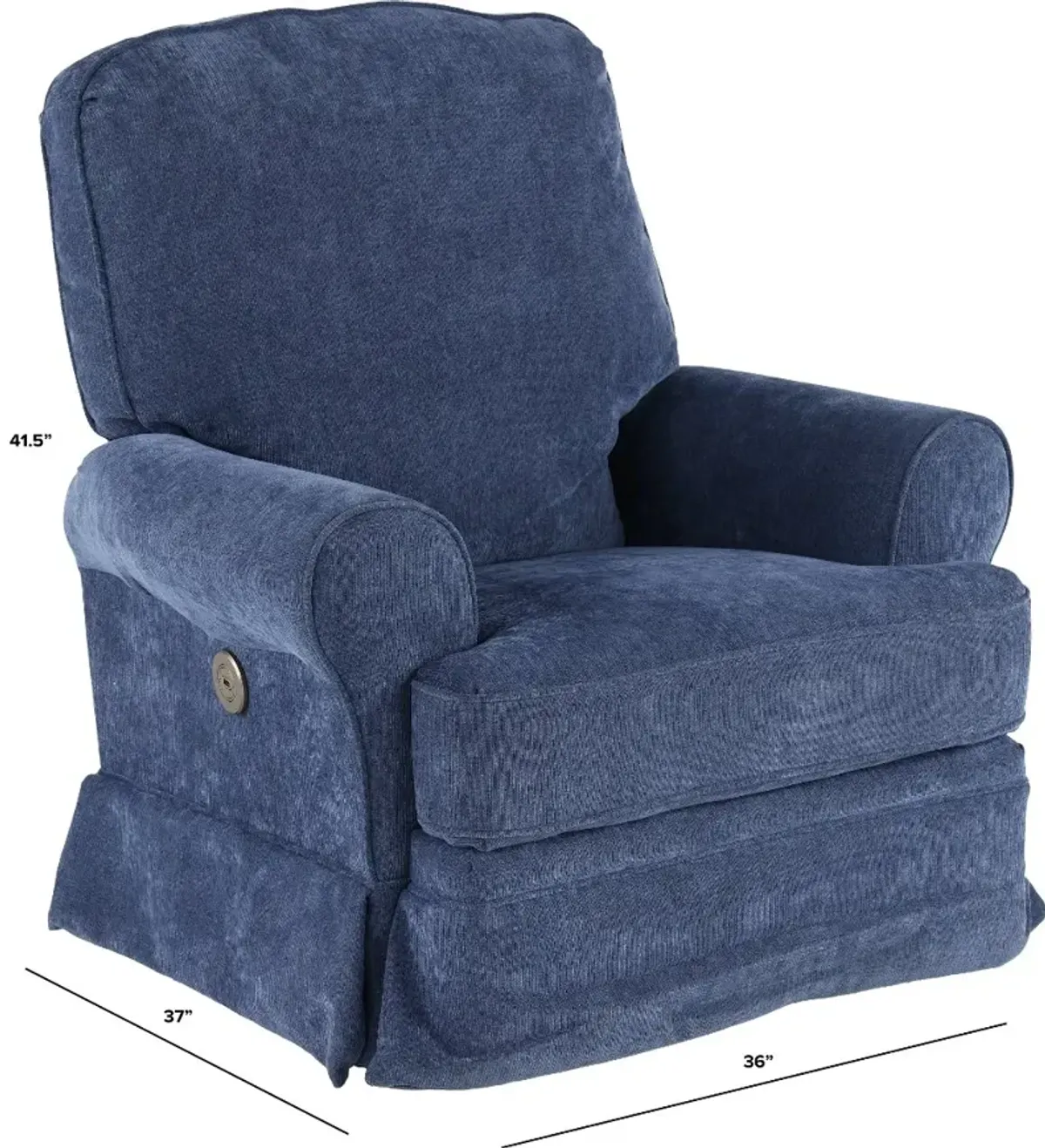 Juliana Blue Power Glider Recliner with Swivel