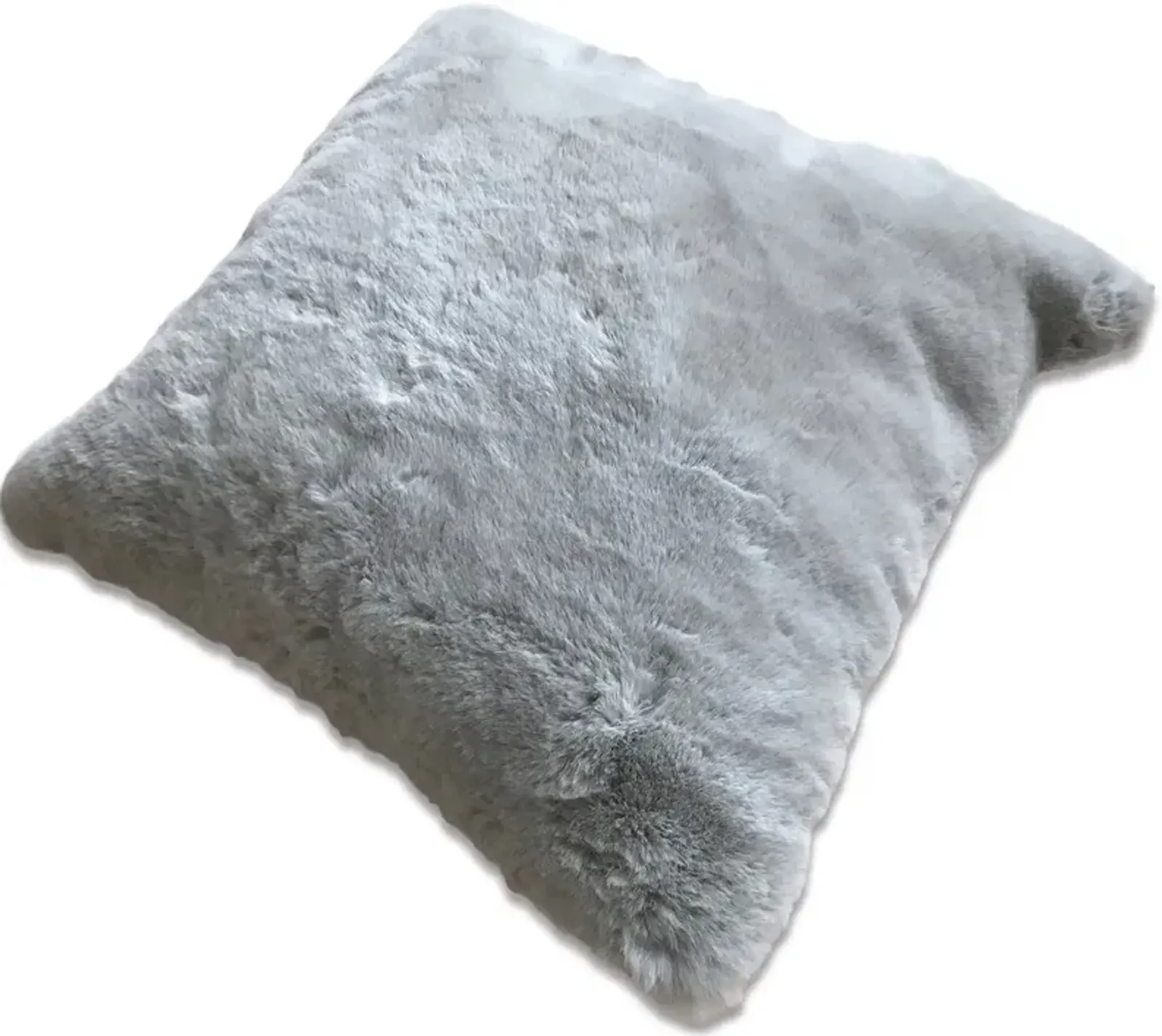 Chinchilla Silver Faux Fur Throw Pillow