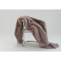 Chinchilla Rose Pink Faux Fur Throw Blanket