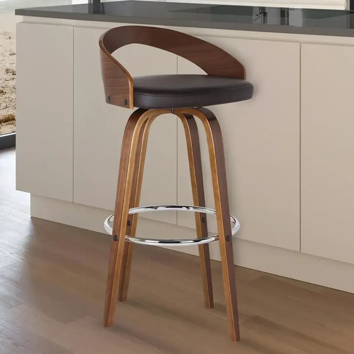 Sonia Brown Swivel Counter Height Stool