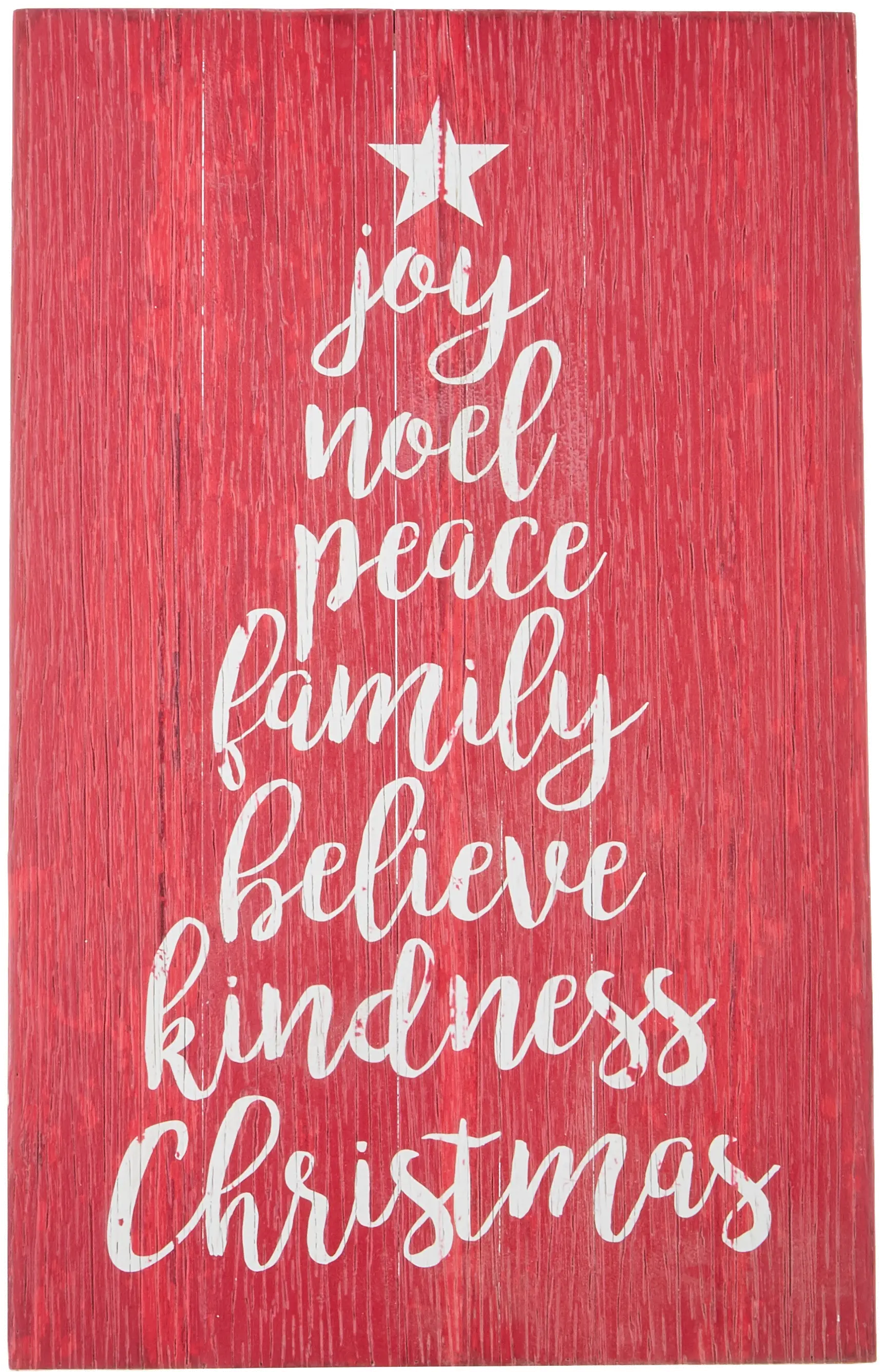 Red 28 Inch Words of Christmas Sign