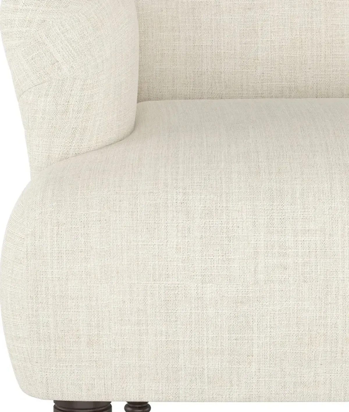 Clara Linen Talc Stone Settee - Skyline Furniture