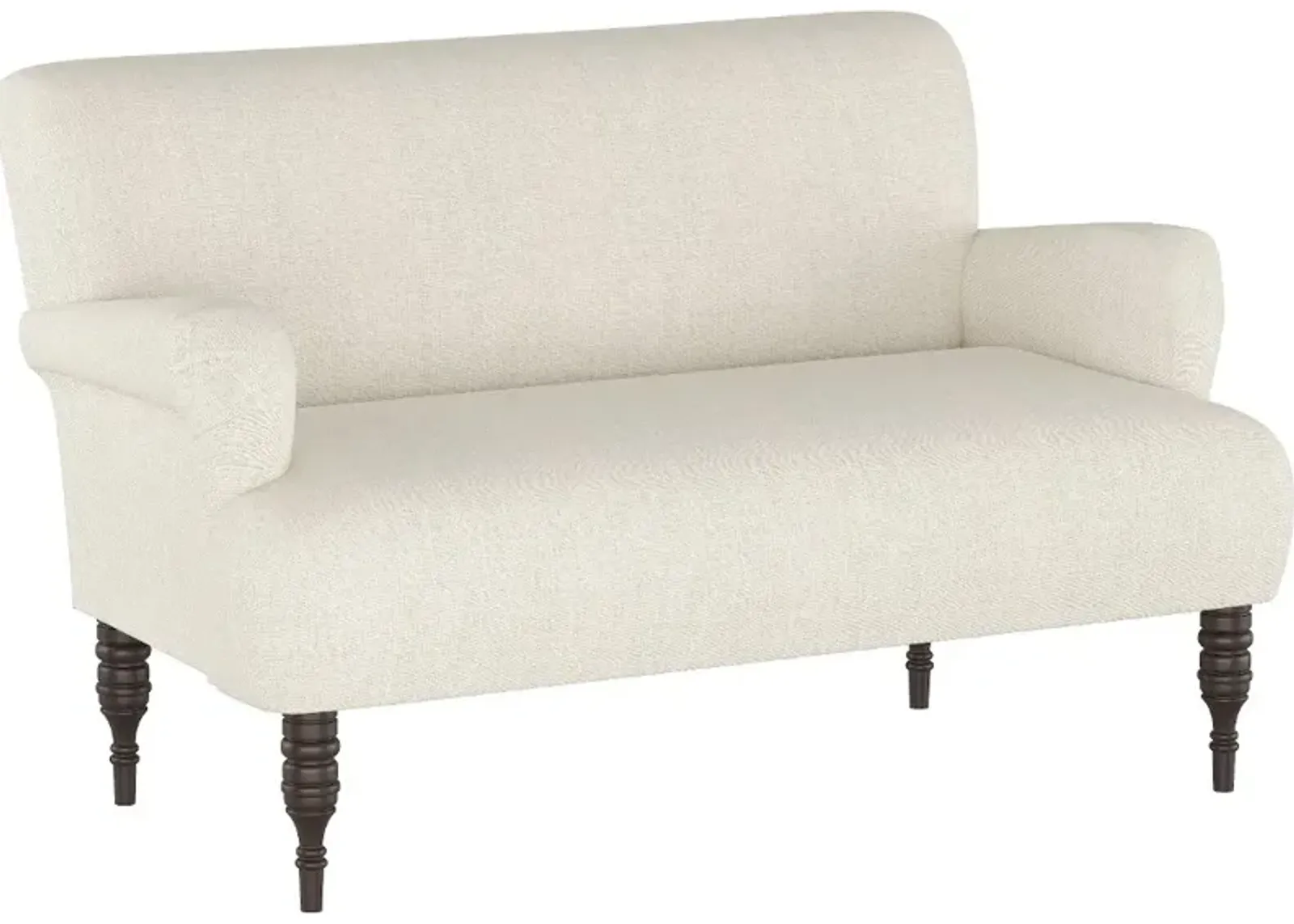 Clara Linen Talc Stone Settee - Skyline Furniture