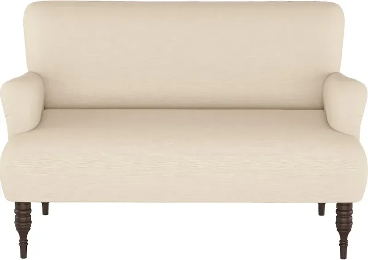 Clara Linen Tan Settee - Skyline Furniture