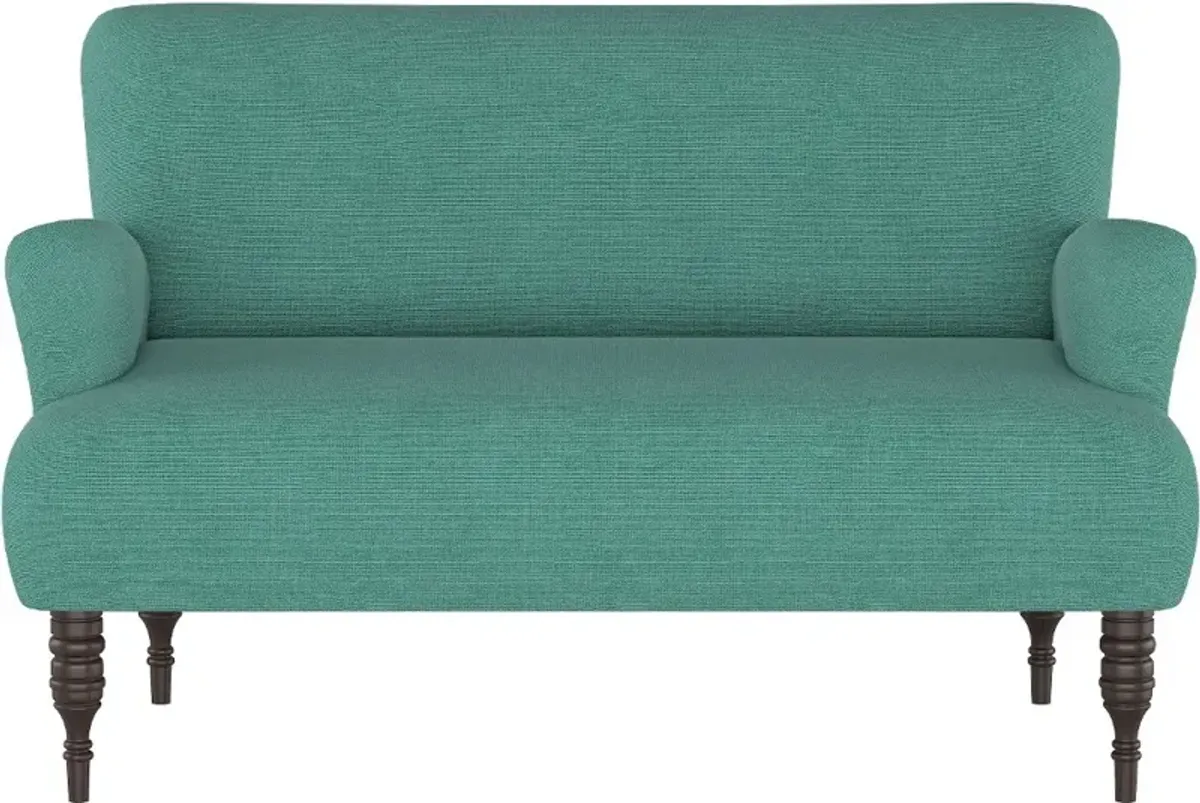 Clara Laguna Turquoise Settee - Skyline Furniture