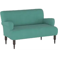 Clara Laguna Turquoise Settee - Skyline Furniture