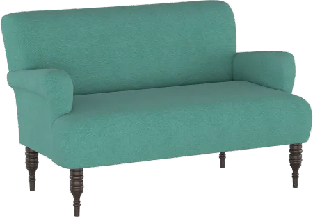 Clara Laguna Turquoise Settee - Skyline Furniture