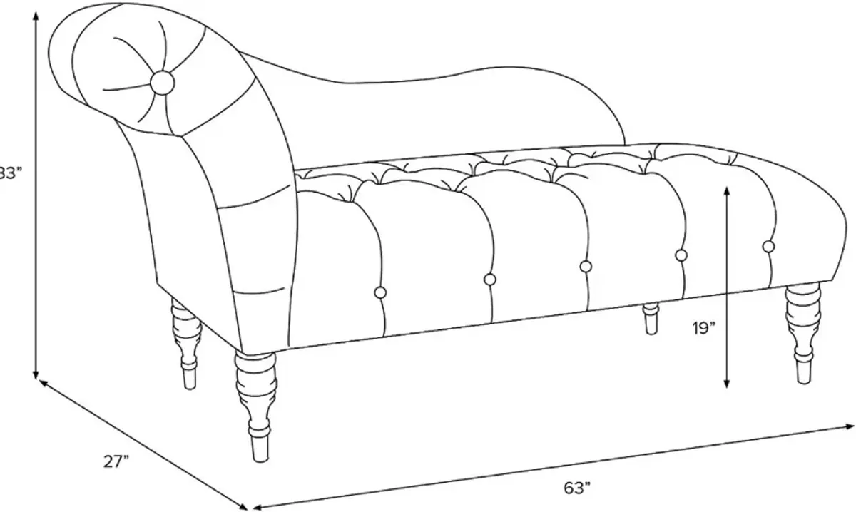 Carmen Velvet White Single Arm Chaise - Skyline Furniture