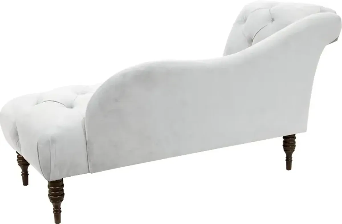 Carmen Velvet White Single Arm Chaise - Skyline Furniture