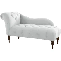 Carmen Velvet White Single Arm Chaise - Skyline Furniture