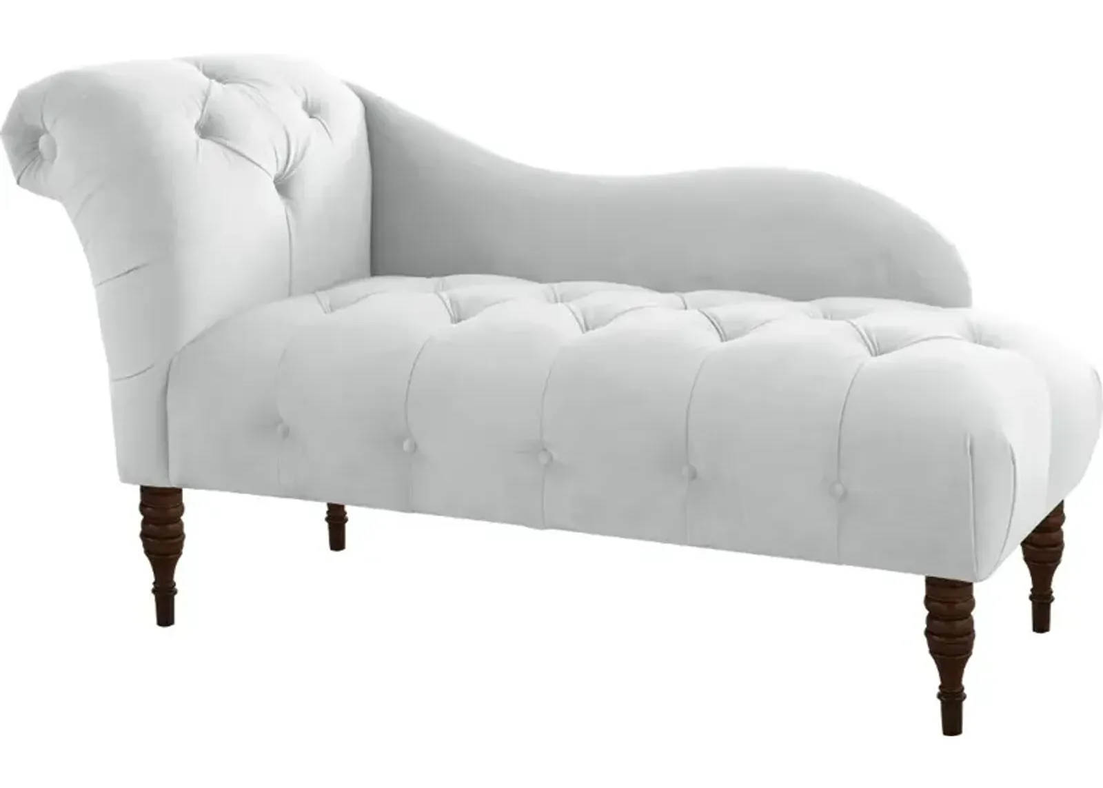 Carmen Velvet White Single Arm Chaise - Skyline Furniture