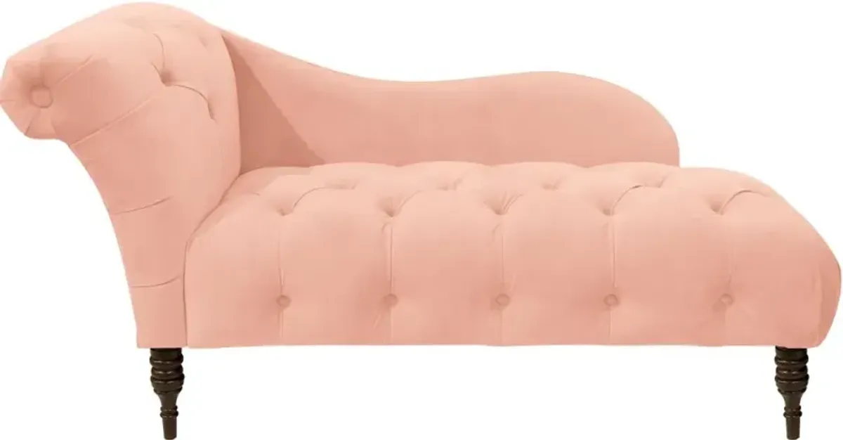 Carmen Velvet Blush Single Arm Chaise - Skyline Furniture