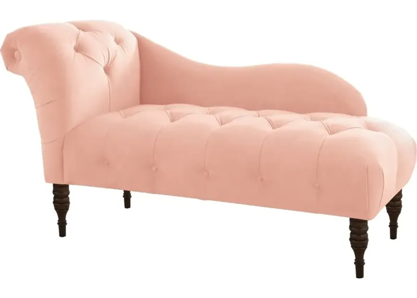 Carmen Velvet Blush Single Arm Chaise - Skyline Furniture