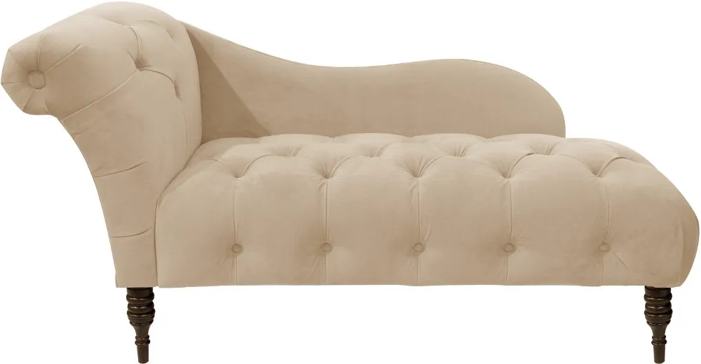 Carmen Velvet Pearl Single Arm Chaise - Skyline Furniture