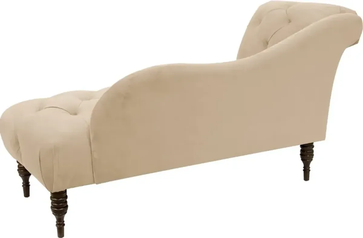 Carmen Velvet Pearl Single Arm Chaise - Skyline Furniture