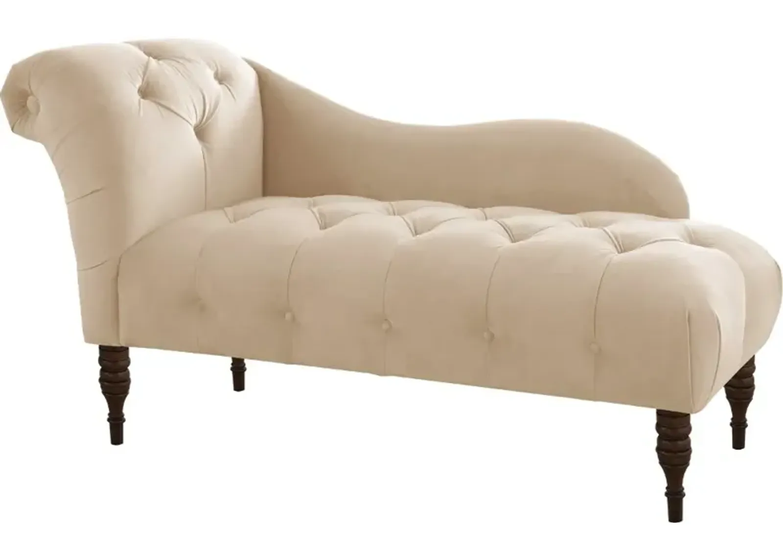 Carmen Velvet Pearl Single Arm Chaise - Skyline Furniture