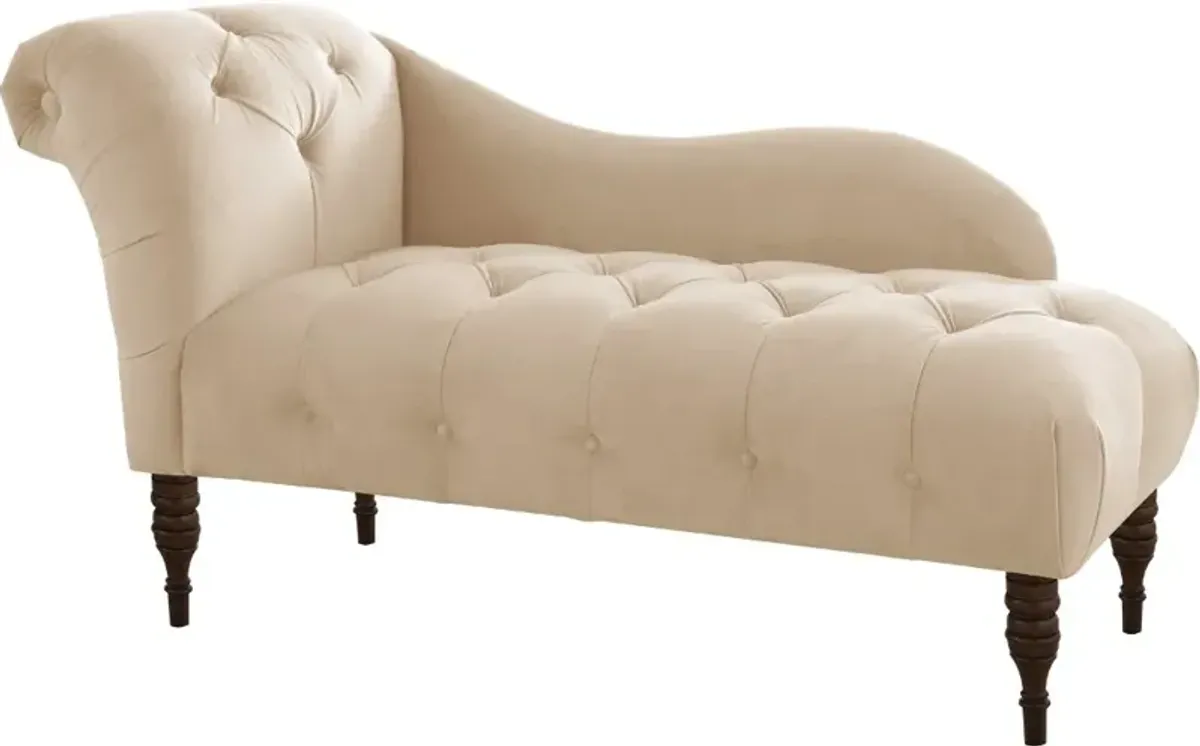 Carmen Velvet Pearl Single Arm Chaise - Skyline Furniture