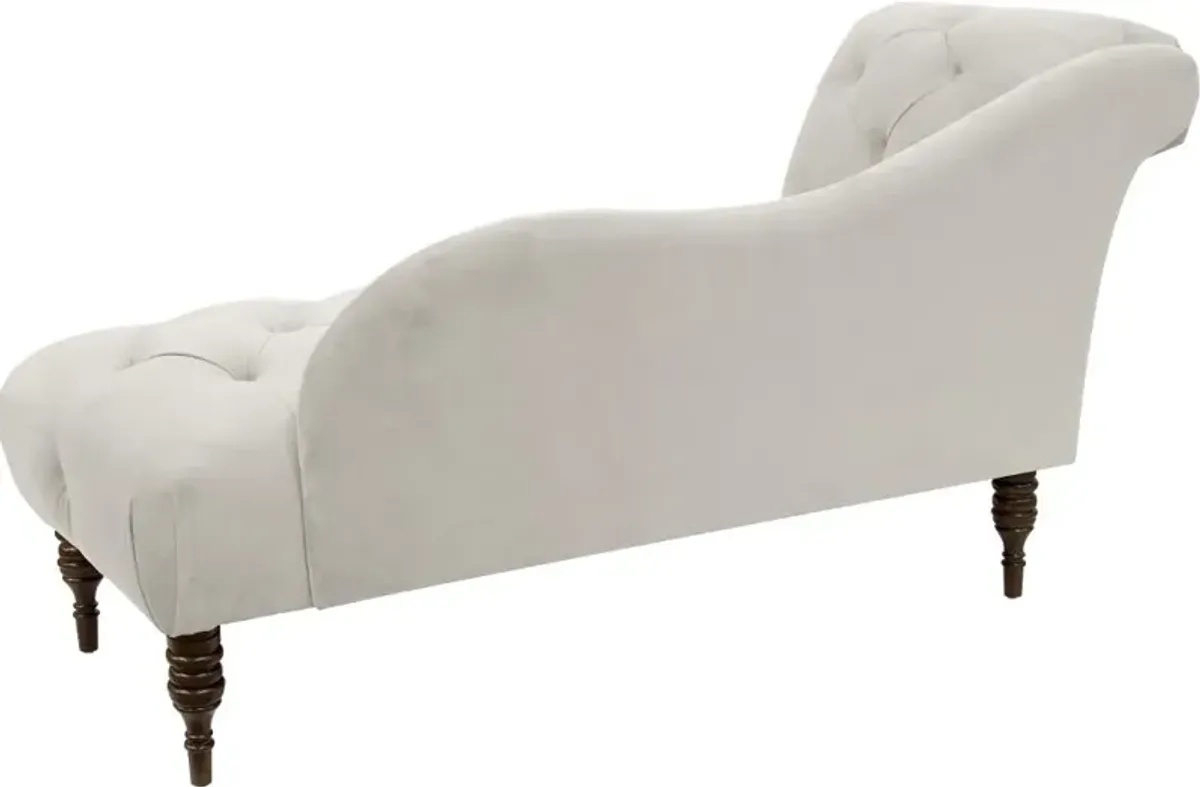 Carmen Velvet Light Gray Single Arm Chaise - Skyline Furniture