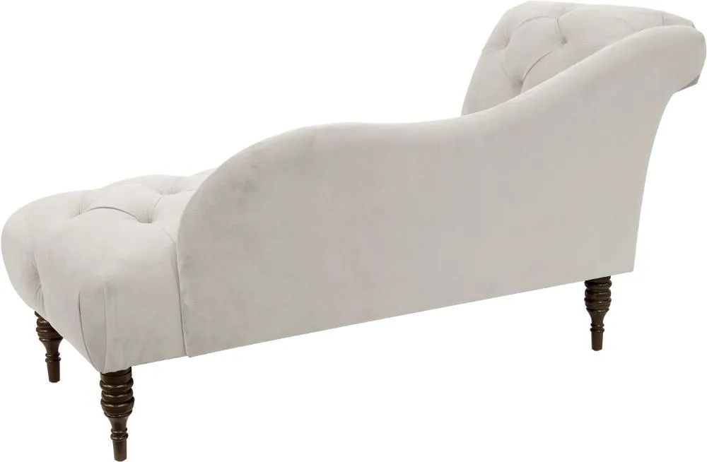 Carmen Velvet Light Gray Single Arm Chaise - Skyline Furniture