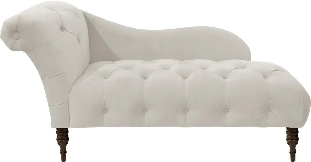 Carmen Velvet Light Gray Single Arm Chaise - Skyline Furniture