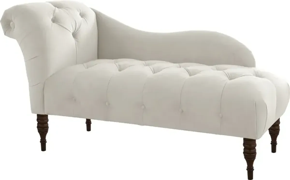 Carmen Velvet Light Gray Single Arm Chaise - Skyline Furniture