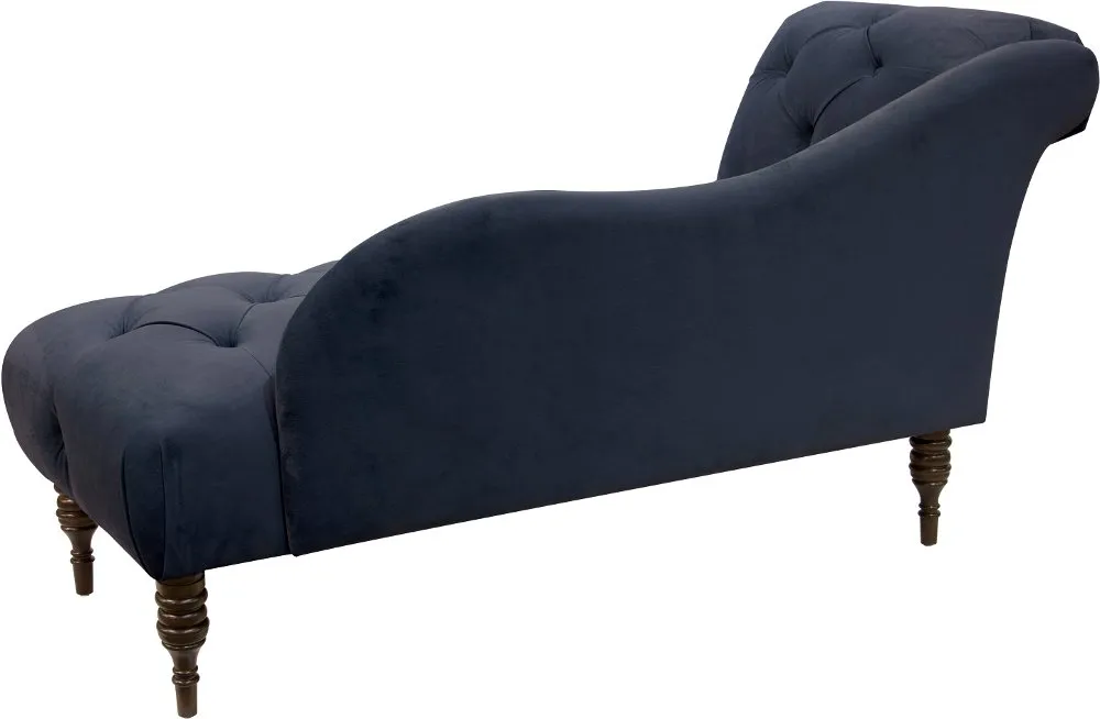 Carmen Velvet Navy Single Arm Chaise - Skyline Furniture