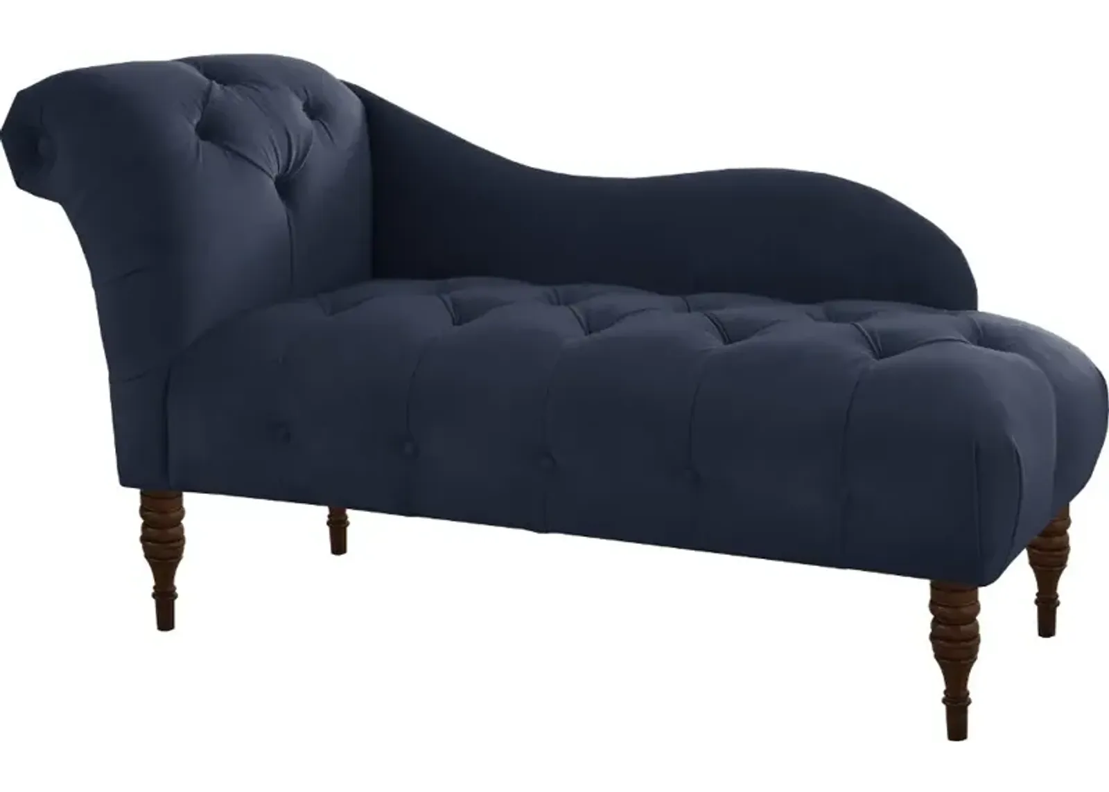 Carmen Velvet Navy Single Arm Chaise - Skyline Furniture