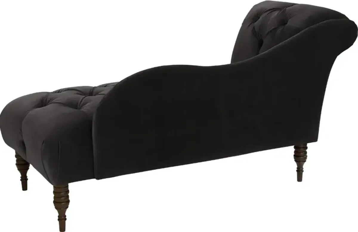 Carmen Velvet Black Single Arm Chaise - Skyline Furniture