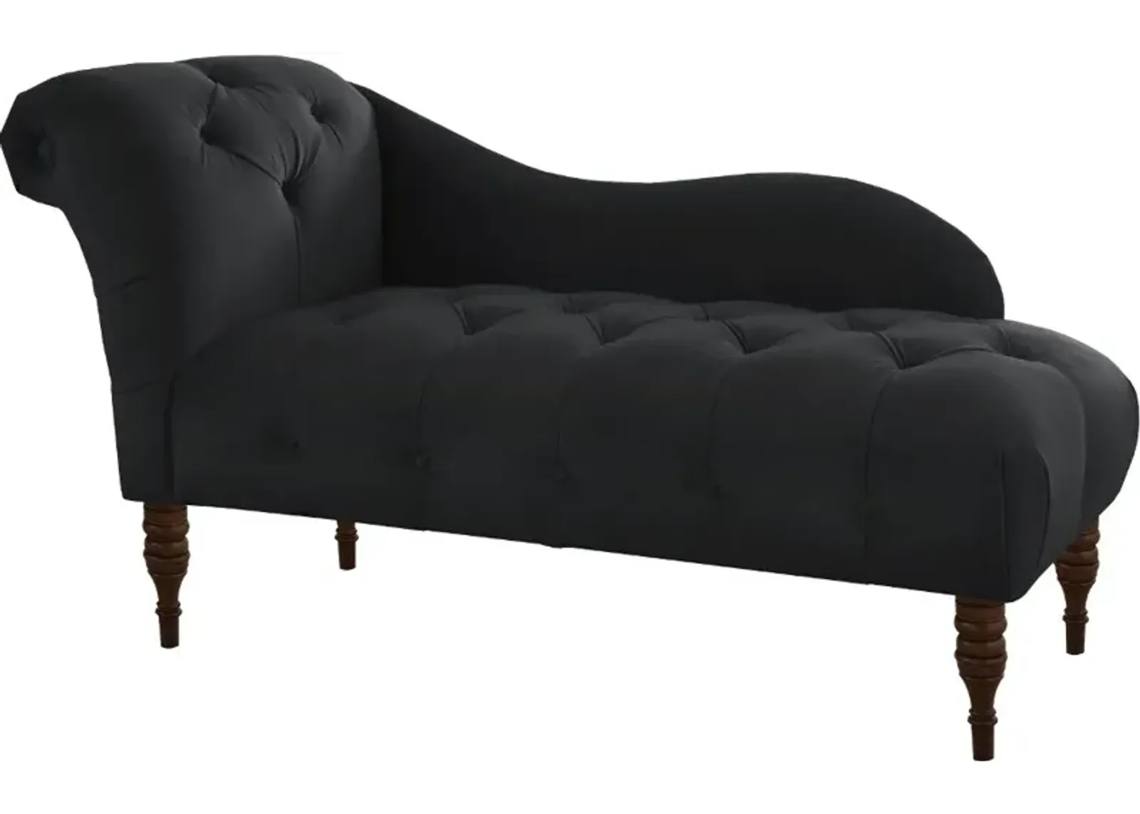 Carmen Velvet Black Single Arm Chaise - Skyline Furniture