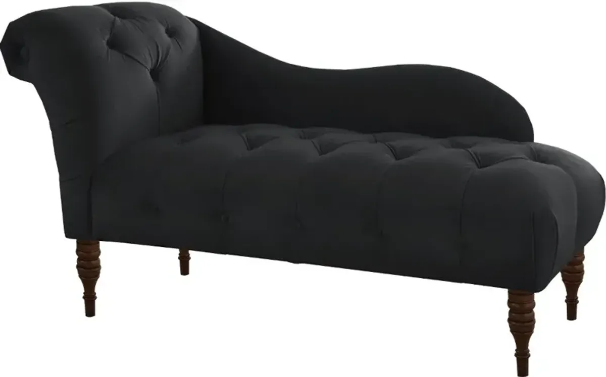 Carmen Velvet Black Single Arm Chaise - Skyline Furniture