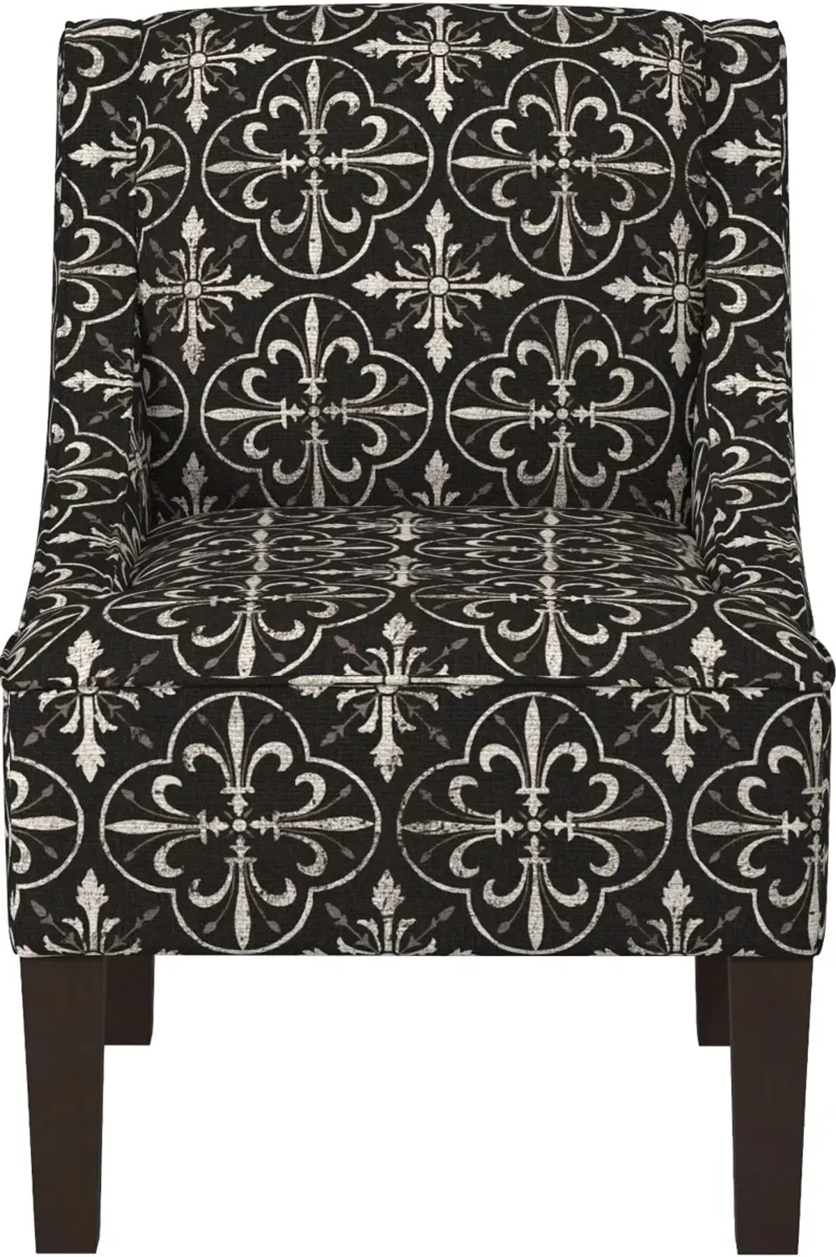 Parker Black Tile Swoop Arm Accent Chair - Skyline Furniture